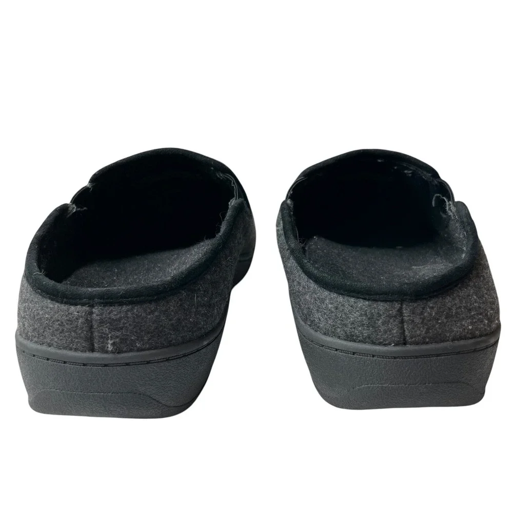 Vionic Unwind Mens Slippers Charcoal Grey Felt Orthotic Slip On Shoes Size 9.5